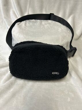 Lole Black Sherpa Belt Bag with Logo Plaque